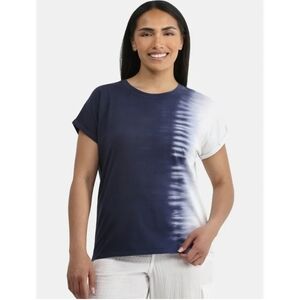 Ombre Tie Dye Time and Tru Navy and White Short Sleeve Tee